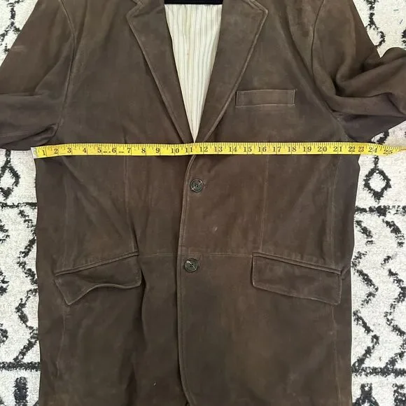 Stetson Western Wear Two-Button Jacket Suede Leather Brown Men's Size XL